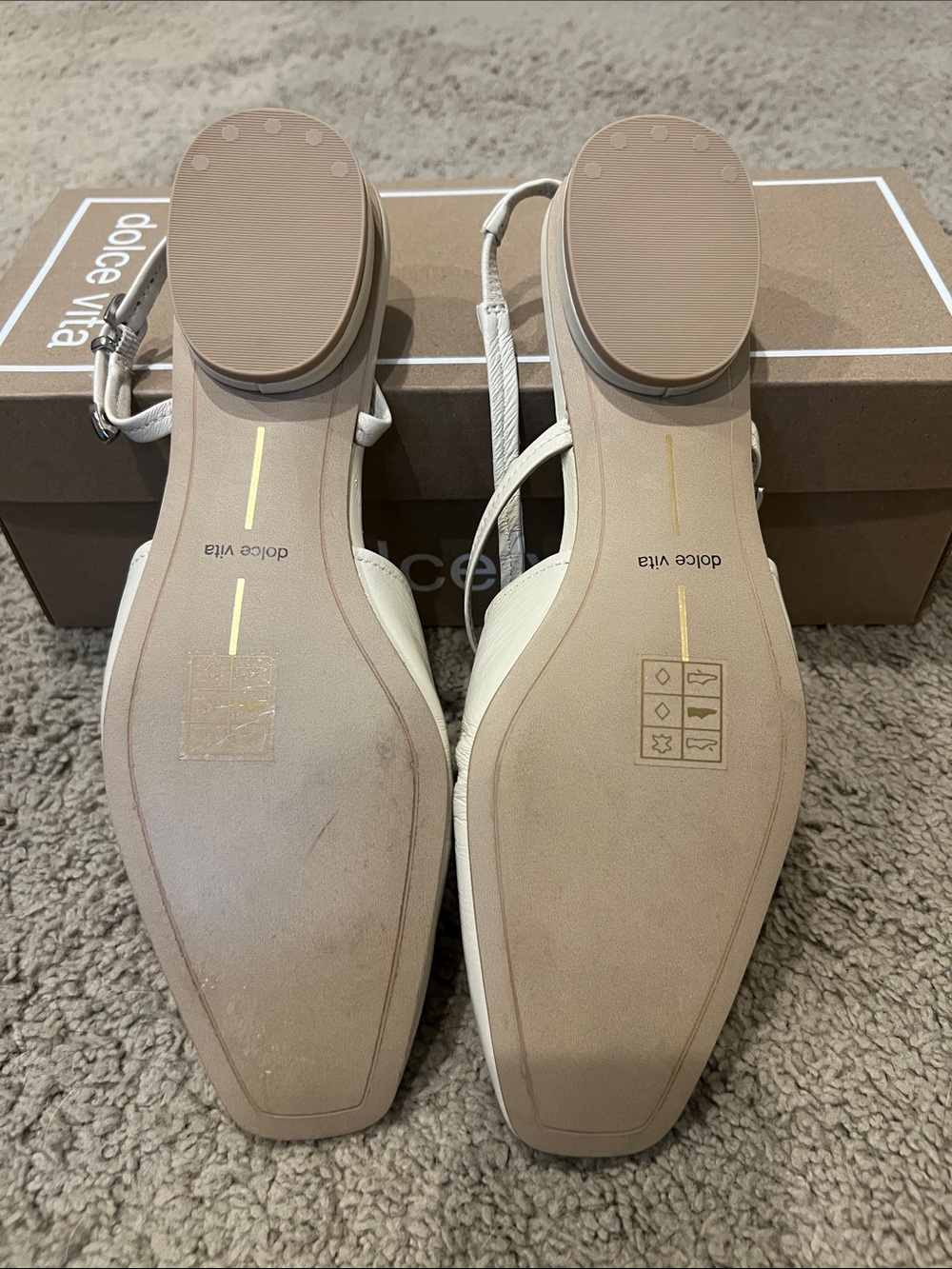 Dolce Vita Ivory Slingback Square-Toe Mules - Picture 5 of 7